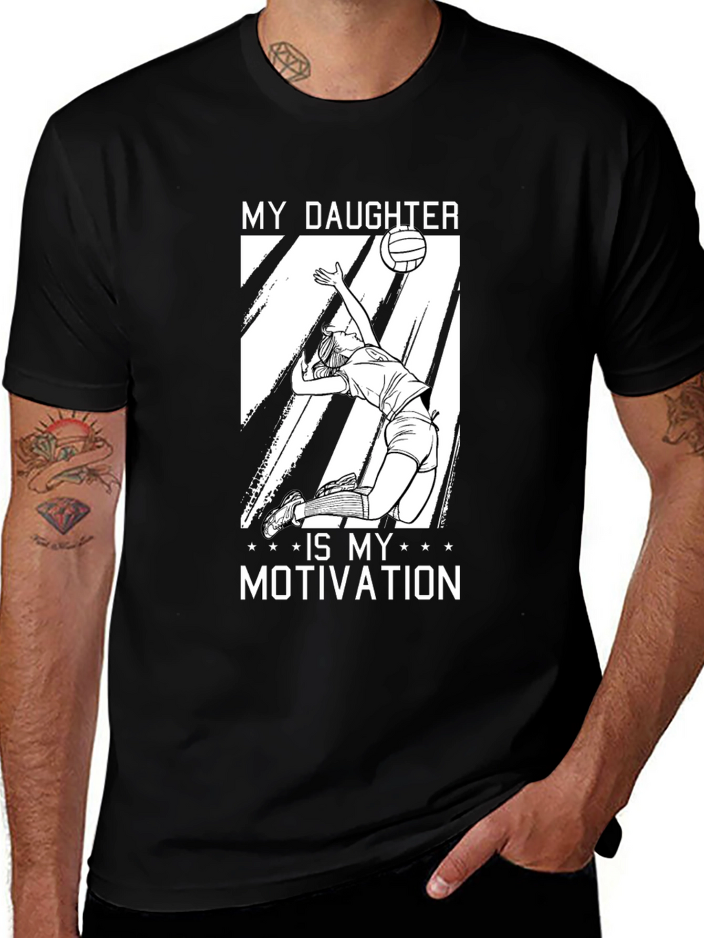 Volleyball Dad T-Shirt - My Daughter is My Motivation