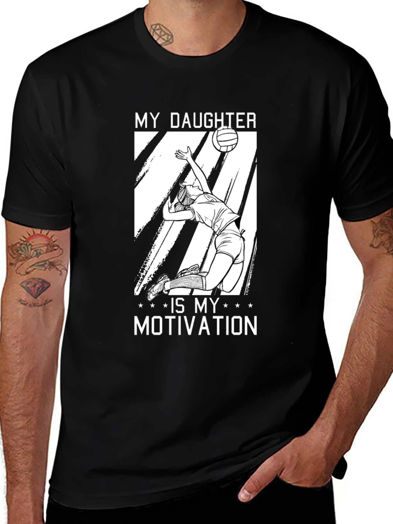 Volleyball Dad T-Shirt - My Daughter is My Motivation