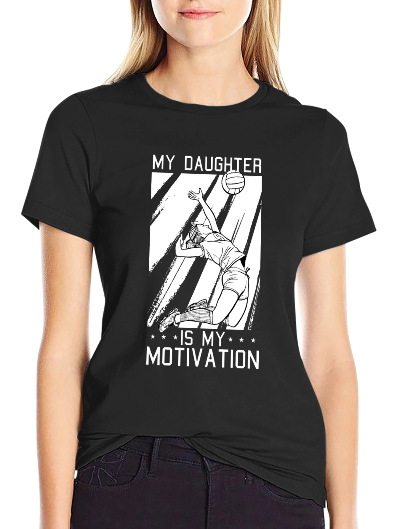 Volleyball Dad T-Shirt - My Daughter is My Motivation