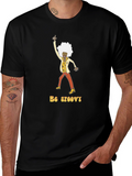 Be Groovy Retro Graphic Tee - Black Cotton T-Shirt