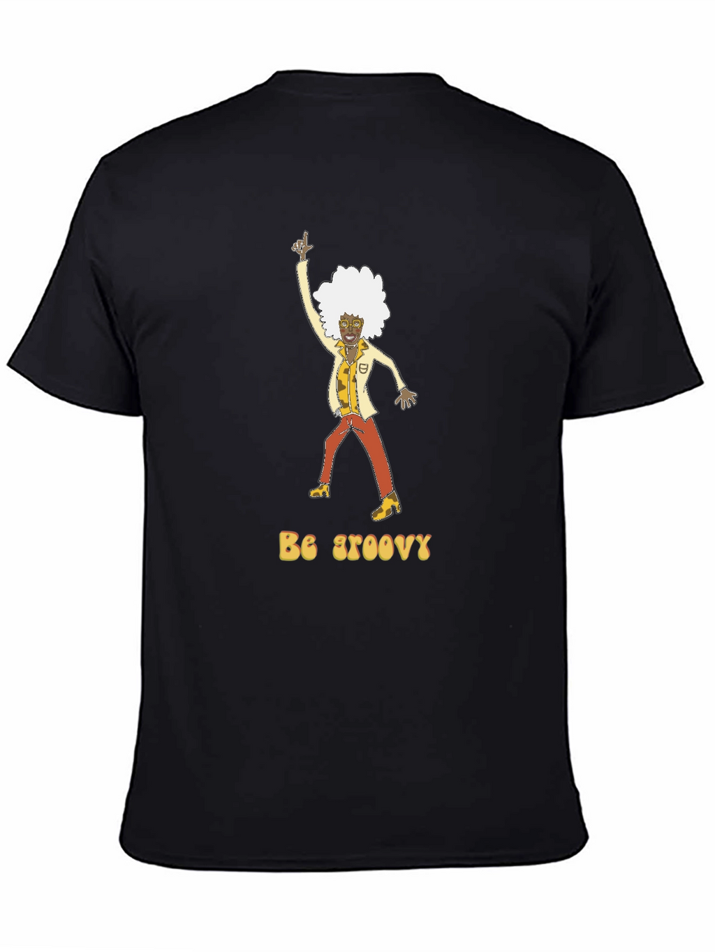 Be Groovy Retro Graphic Tee - Black Cotton T-Shirt