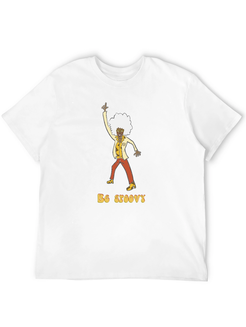 Be Groovy Retro Graphic Tee - Black Cotton T-Shirt