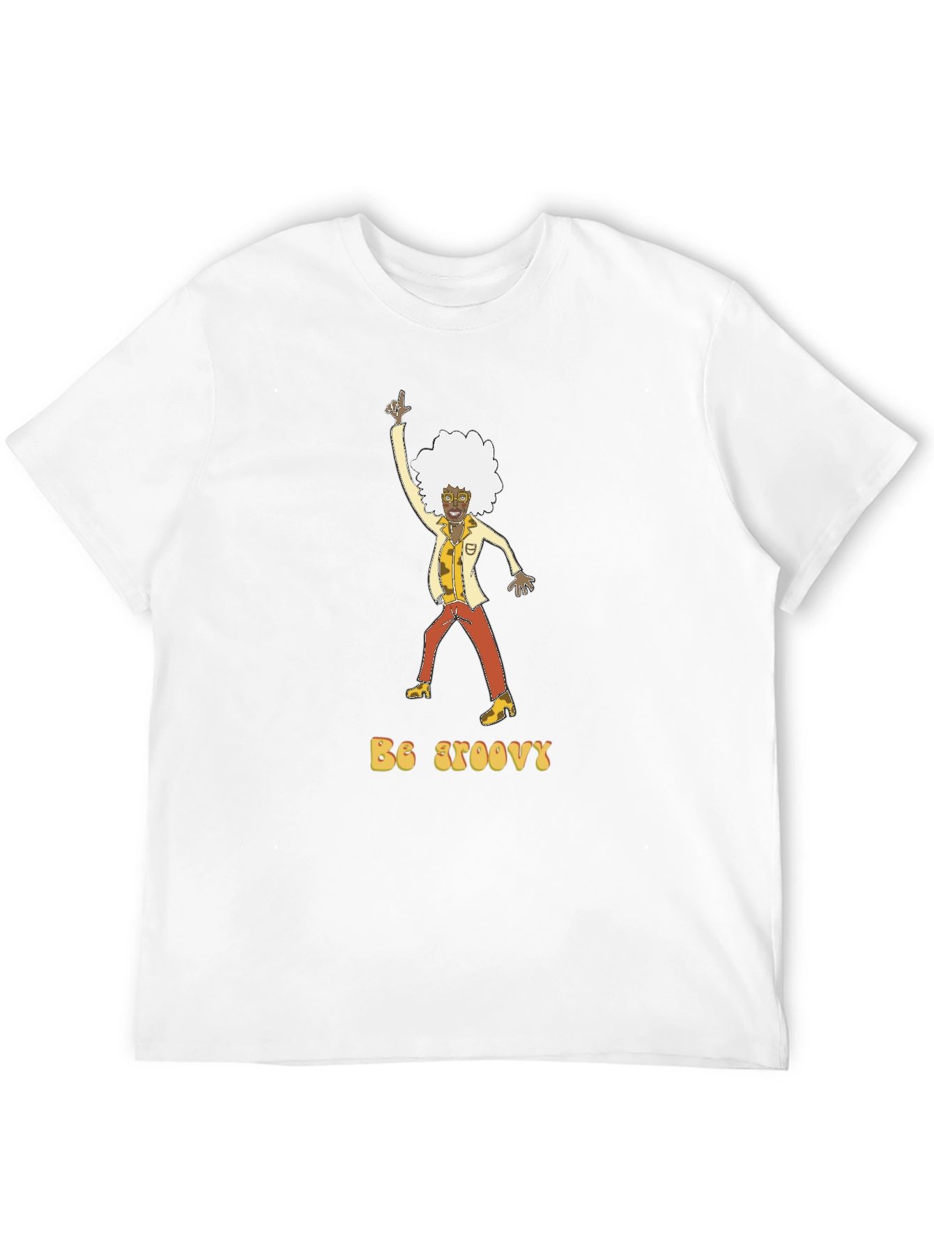 Be Groovy Retro Graphic Tee - Black Cotton T-Shirt