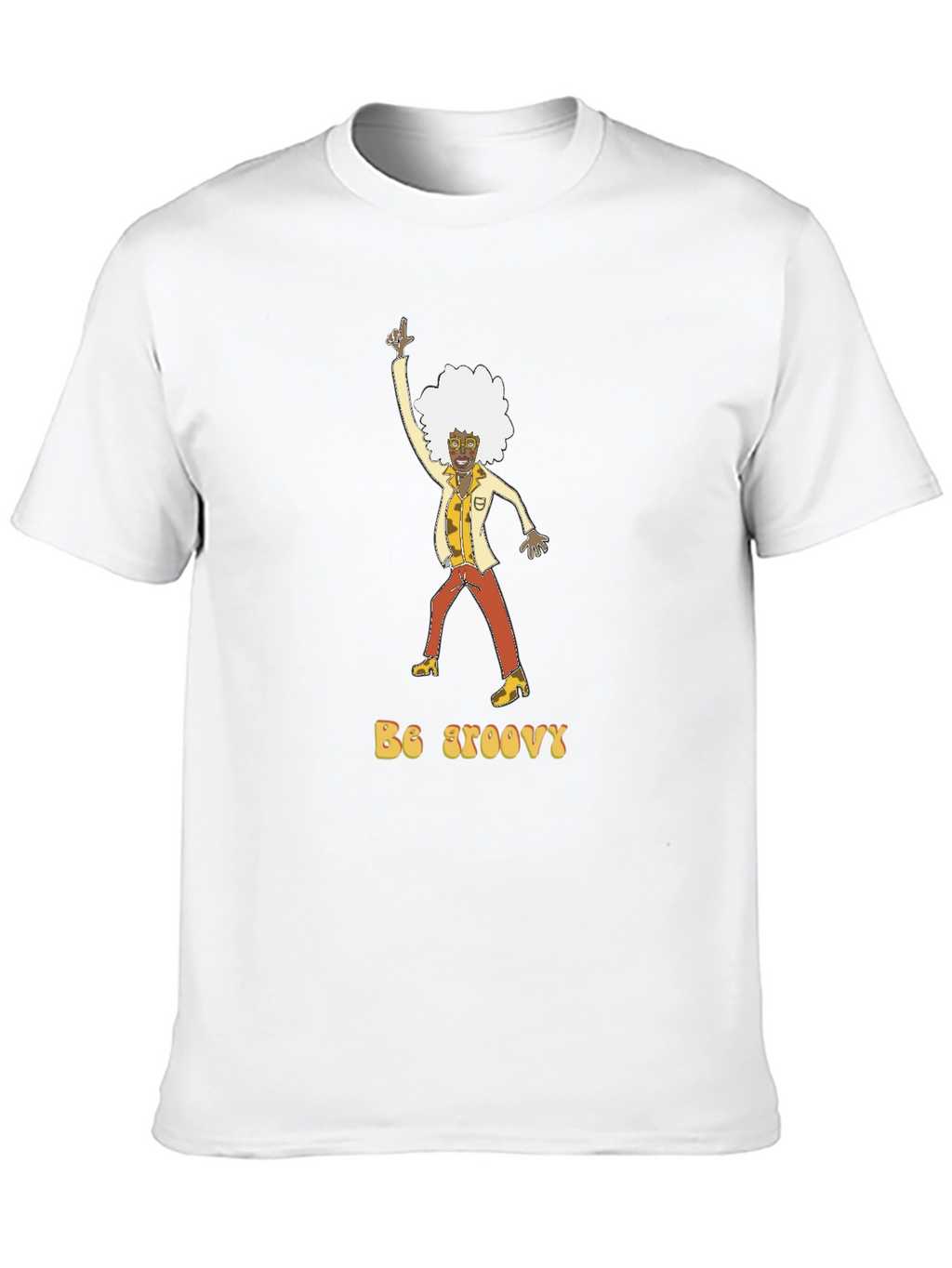 Be Groovy Retro Graphic Tee - Black Cotton T-Shirt