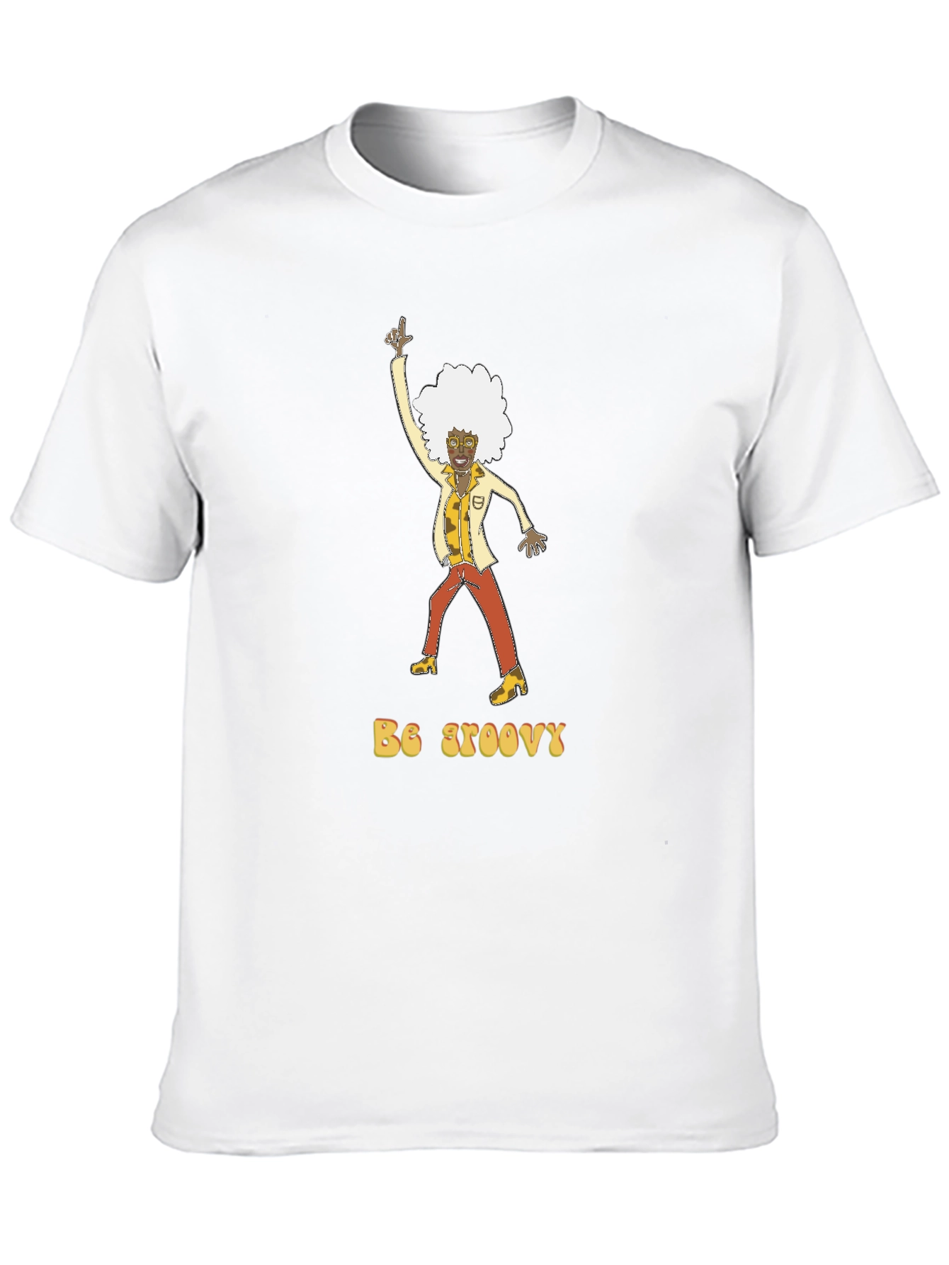 Be Groovy Retro Graphic Tee - Black Cotton T-Shirt