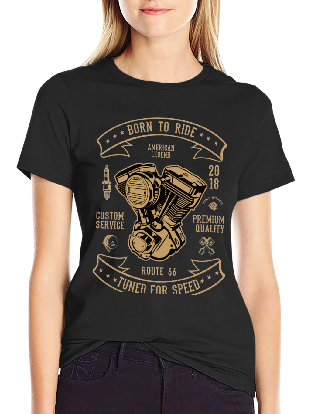 Born to Ride Motorcycle Graphic Tee