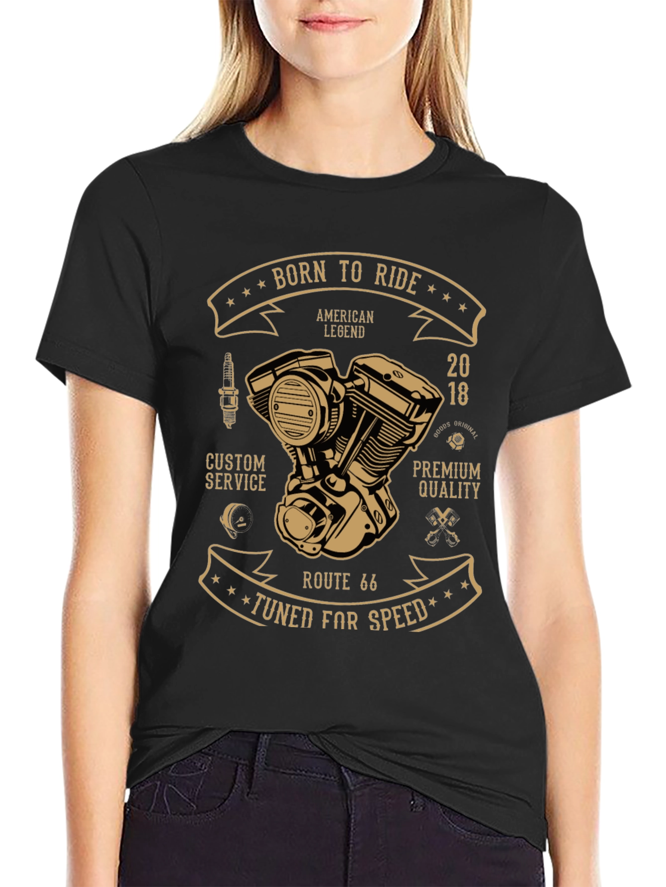 Born to Ride Motorcycle Graphic Tee