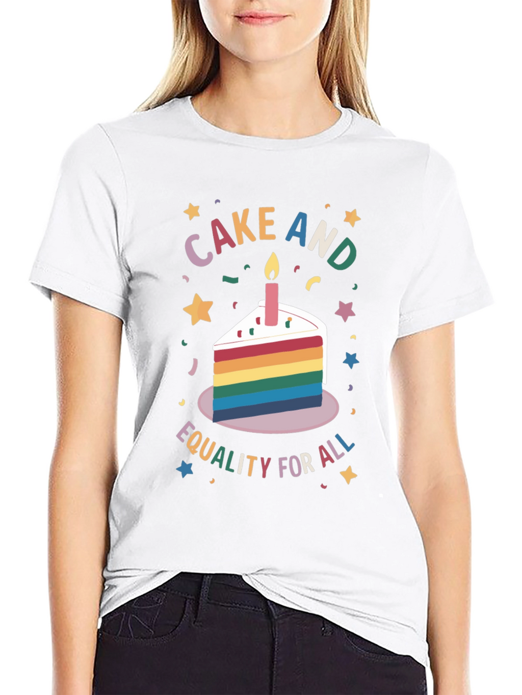 Cake and Equality for All Graphic T-Shirt