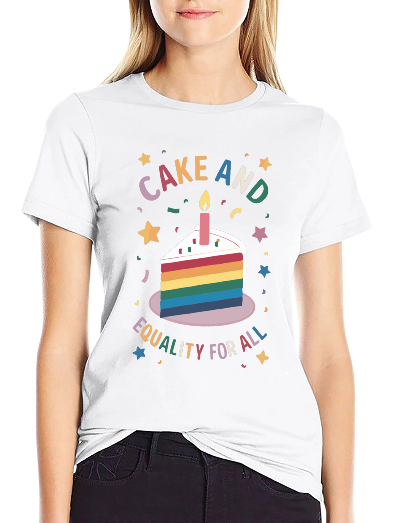 Cake and Equality for All Graphic T-Shirt