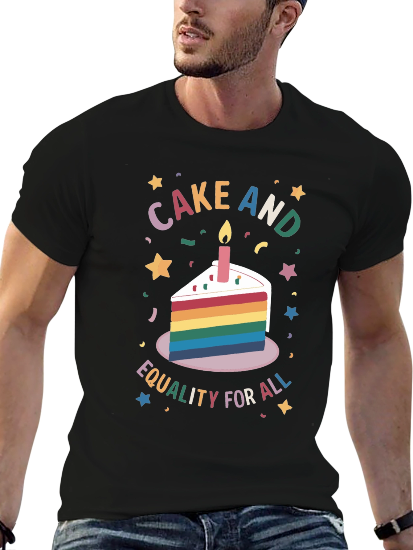 Cake and Equality for All Graphic T-Shirt