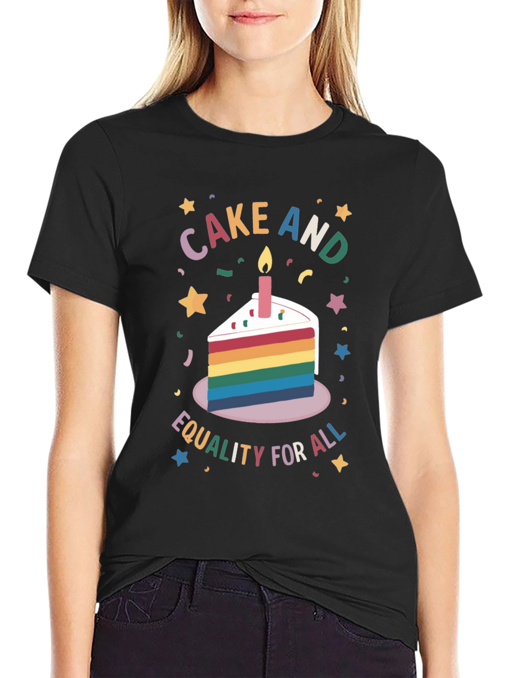 Cake and Equality for All Graphic T-Shirt