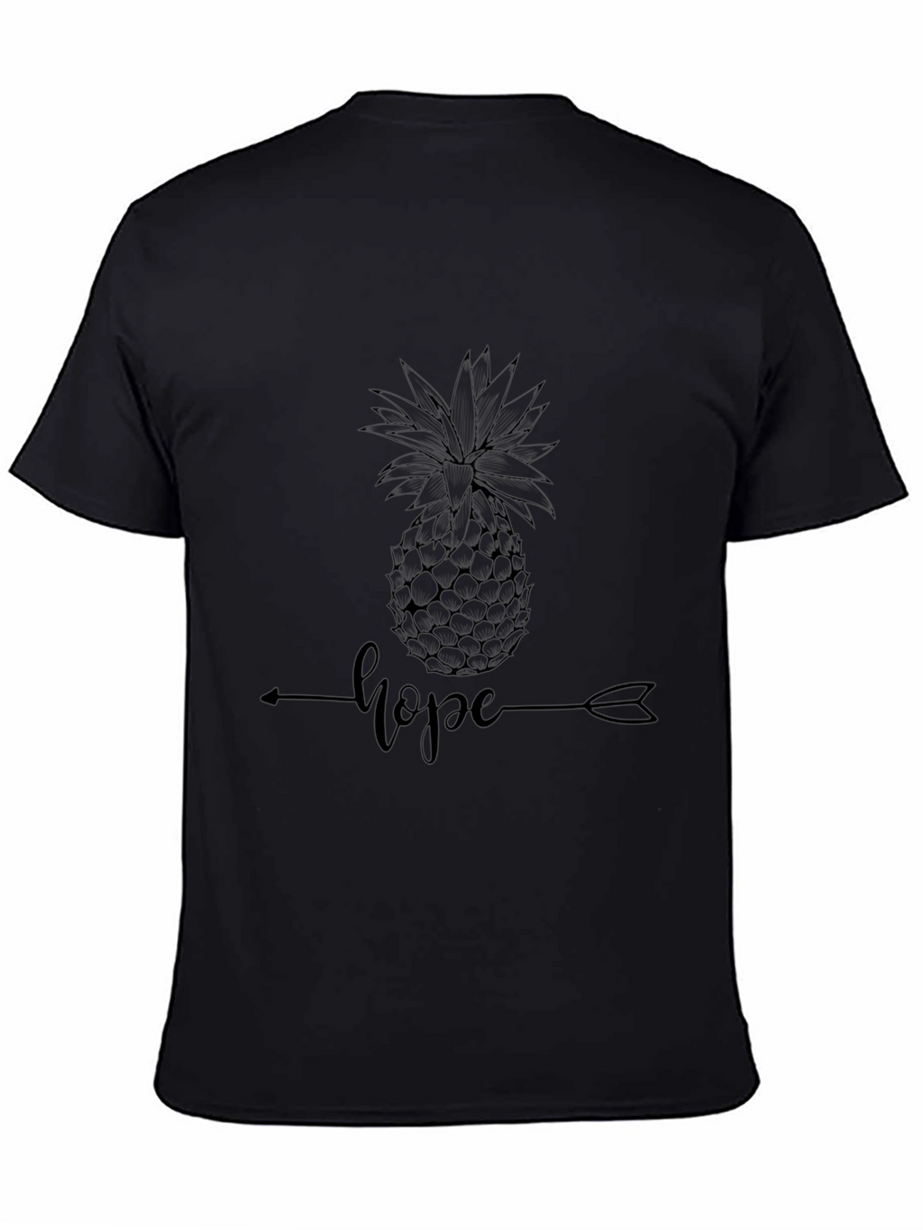 Pineapple Hope Graphic Tee - Stylish Black T-Shirt