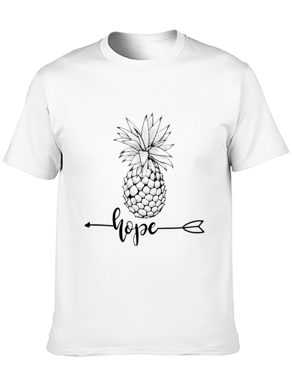 Pineapple Hope Graphic Tee - Stylish Black T-Shirt