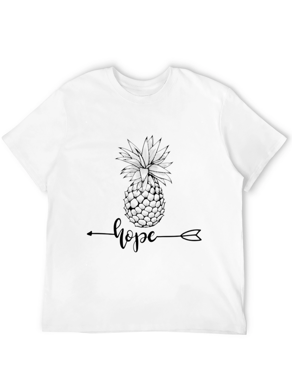 Pineapple Hope Graphic Tee - Stylish Black T-Shirt