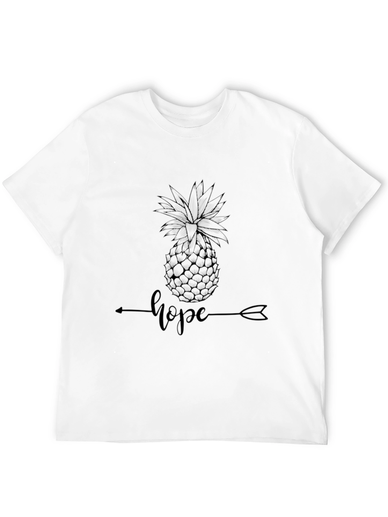Pineapple Hope Graphic Tee - Stylish Black T-Shirt