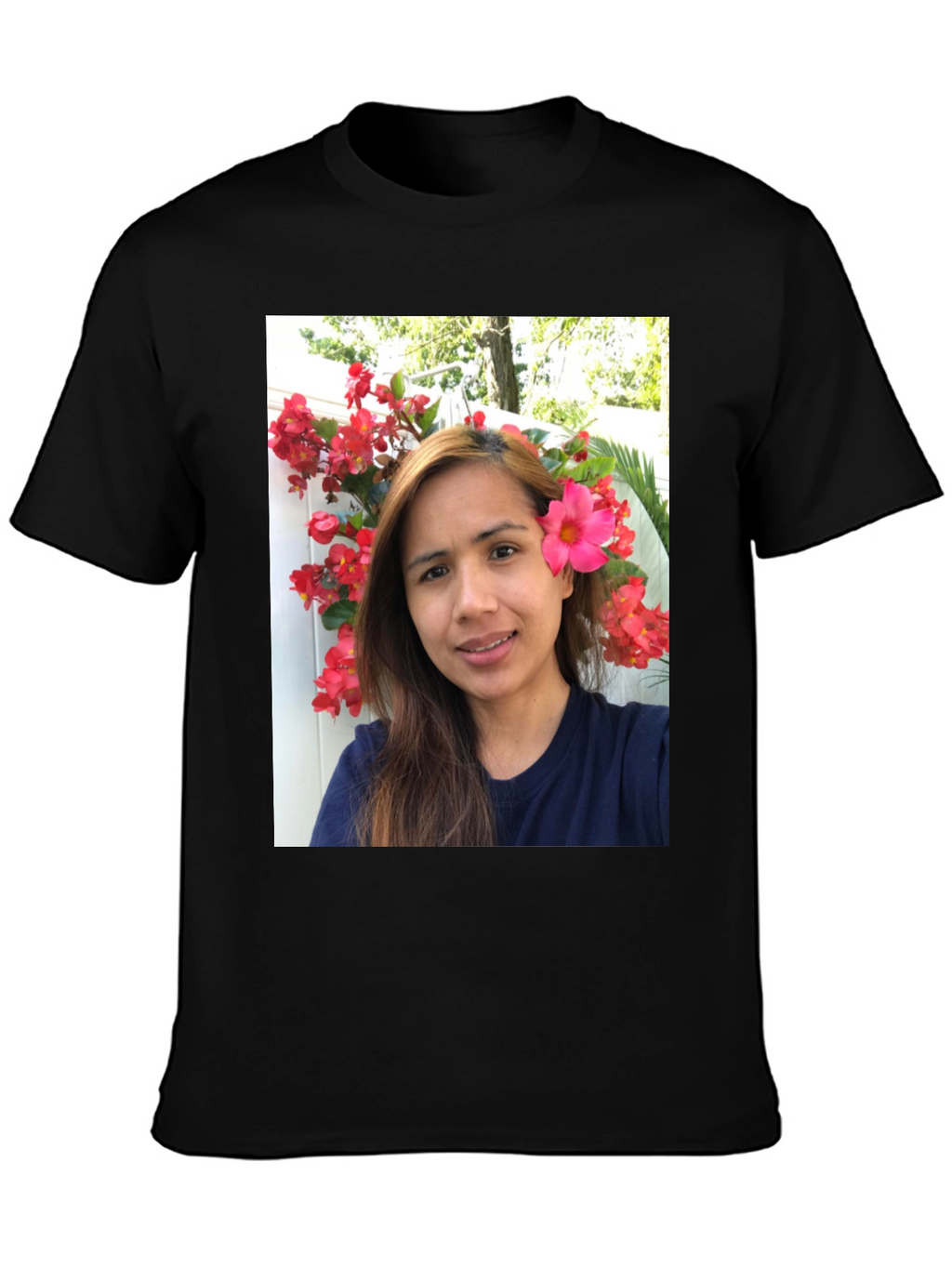 Floral Selfie T-Shirt - Unique Graphic Tee
