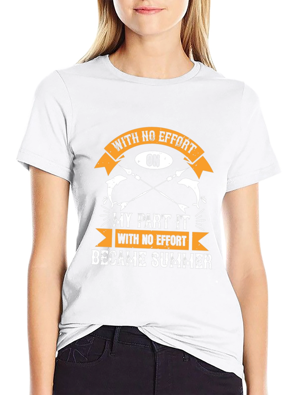 With No Effort Summer T-Shirt Fishing Design