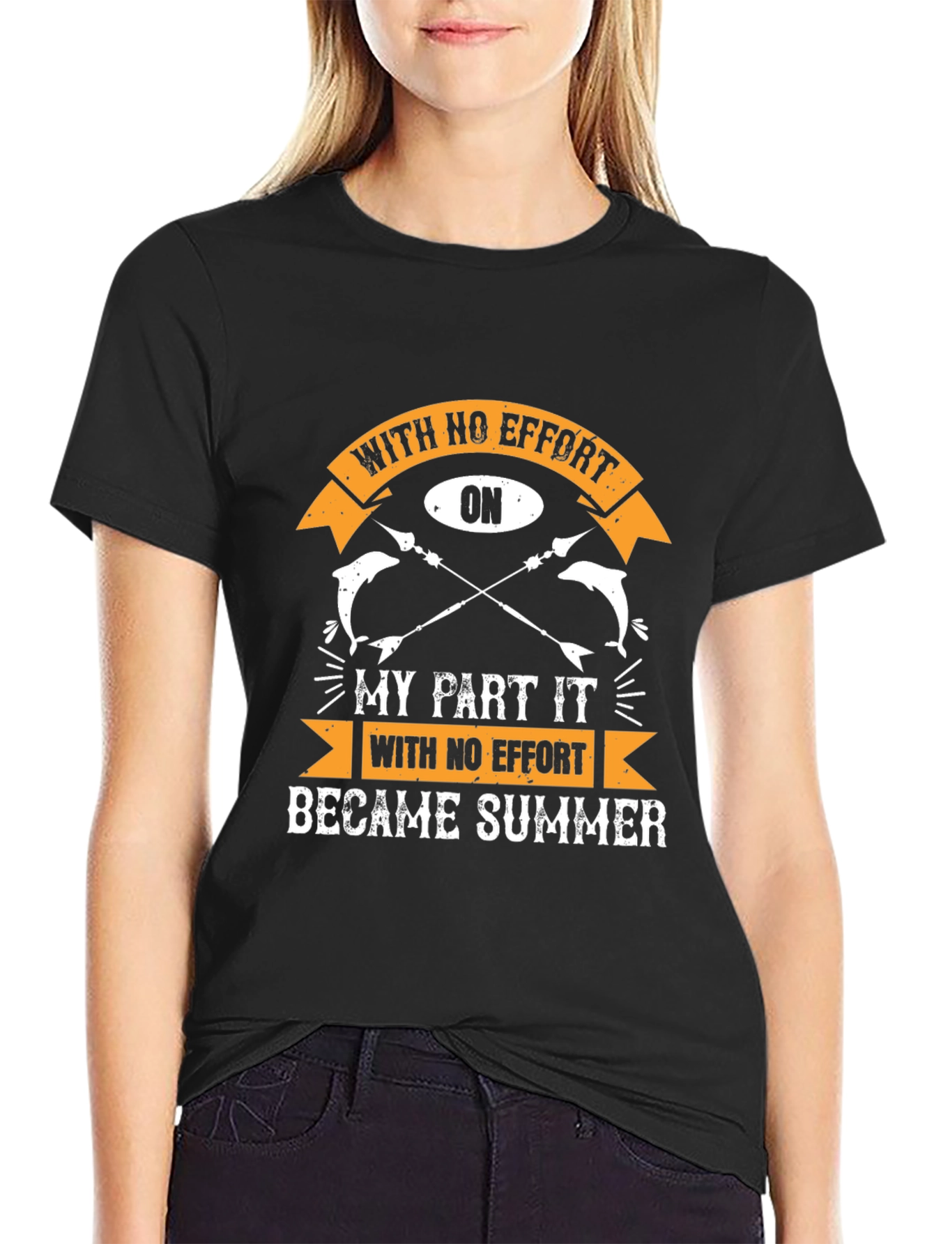 With No Effort Summer T-Shirt Fishing Design