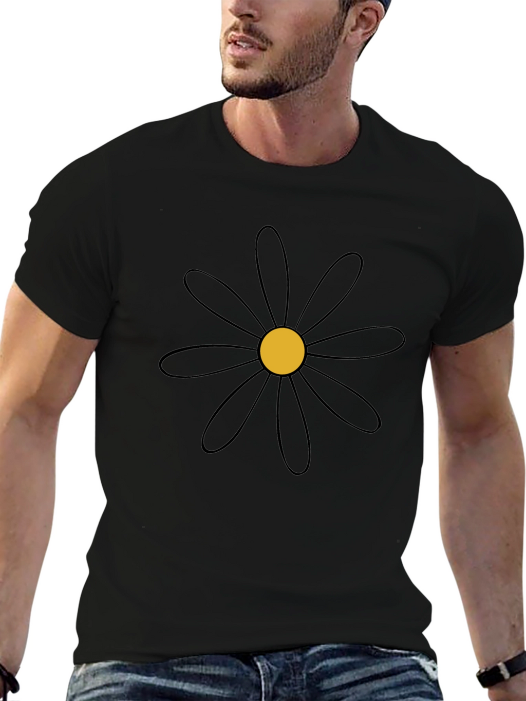 Black Daisy Graphic Tee