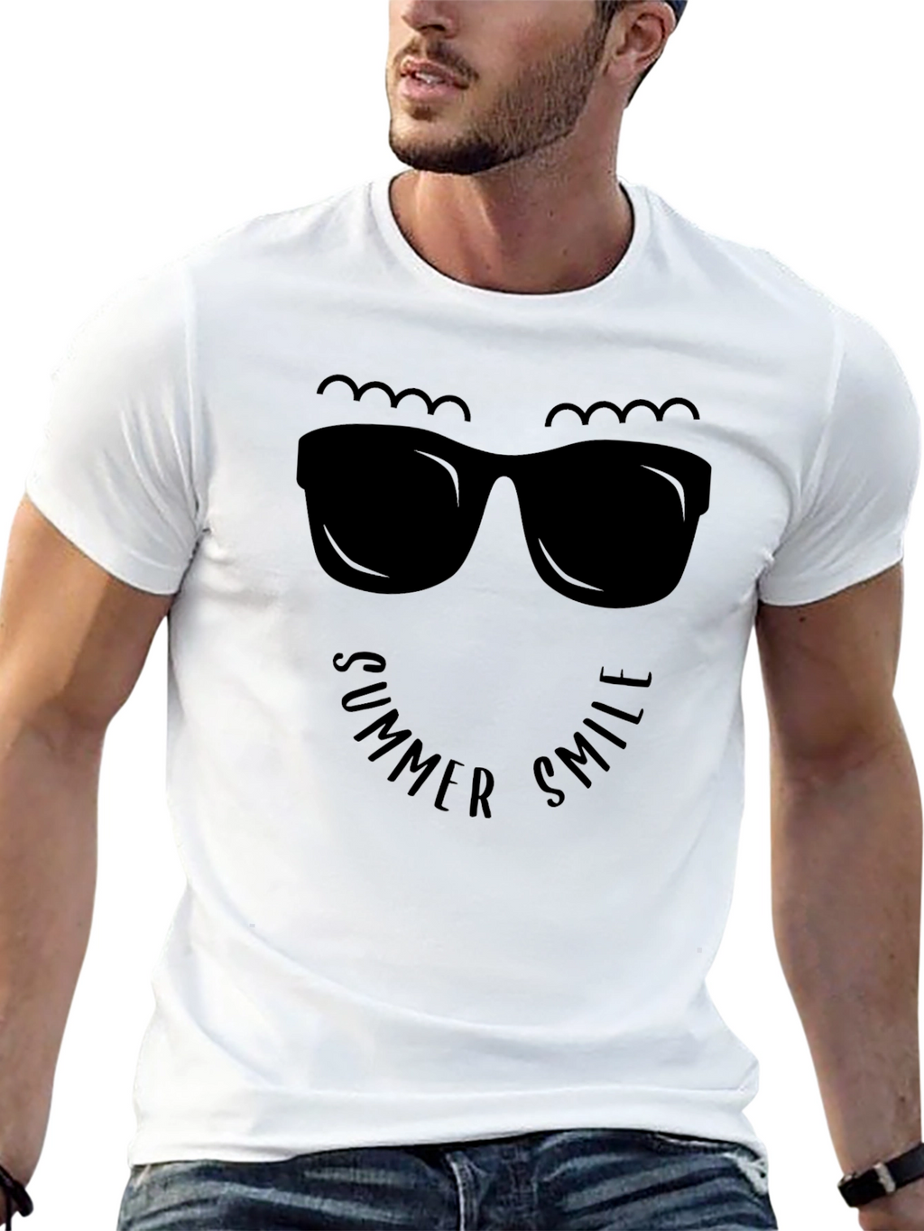 Summer Smile Graphic Tee - Black