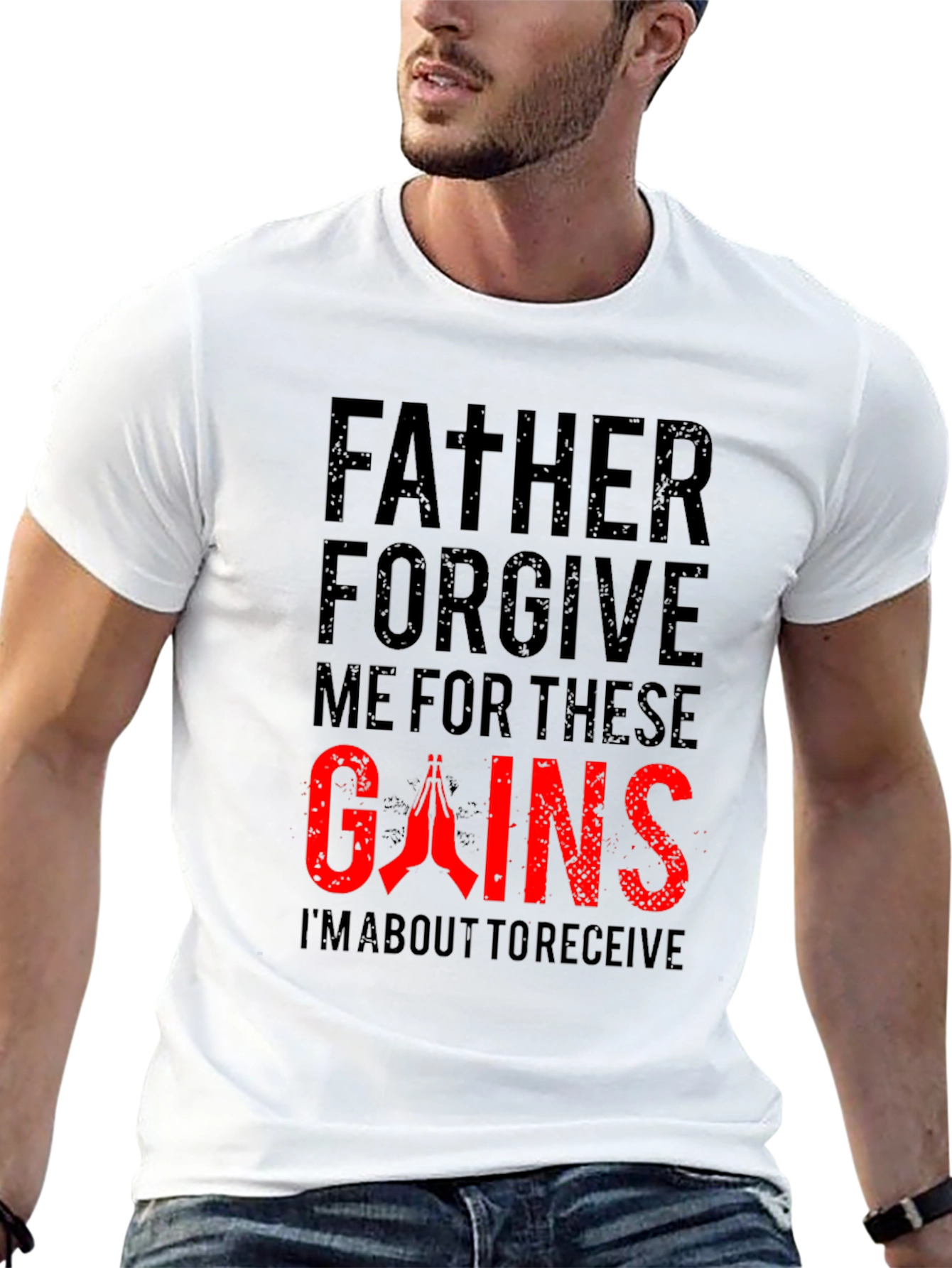 Father Forgive Me Gains Black T-Shirt