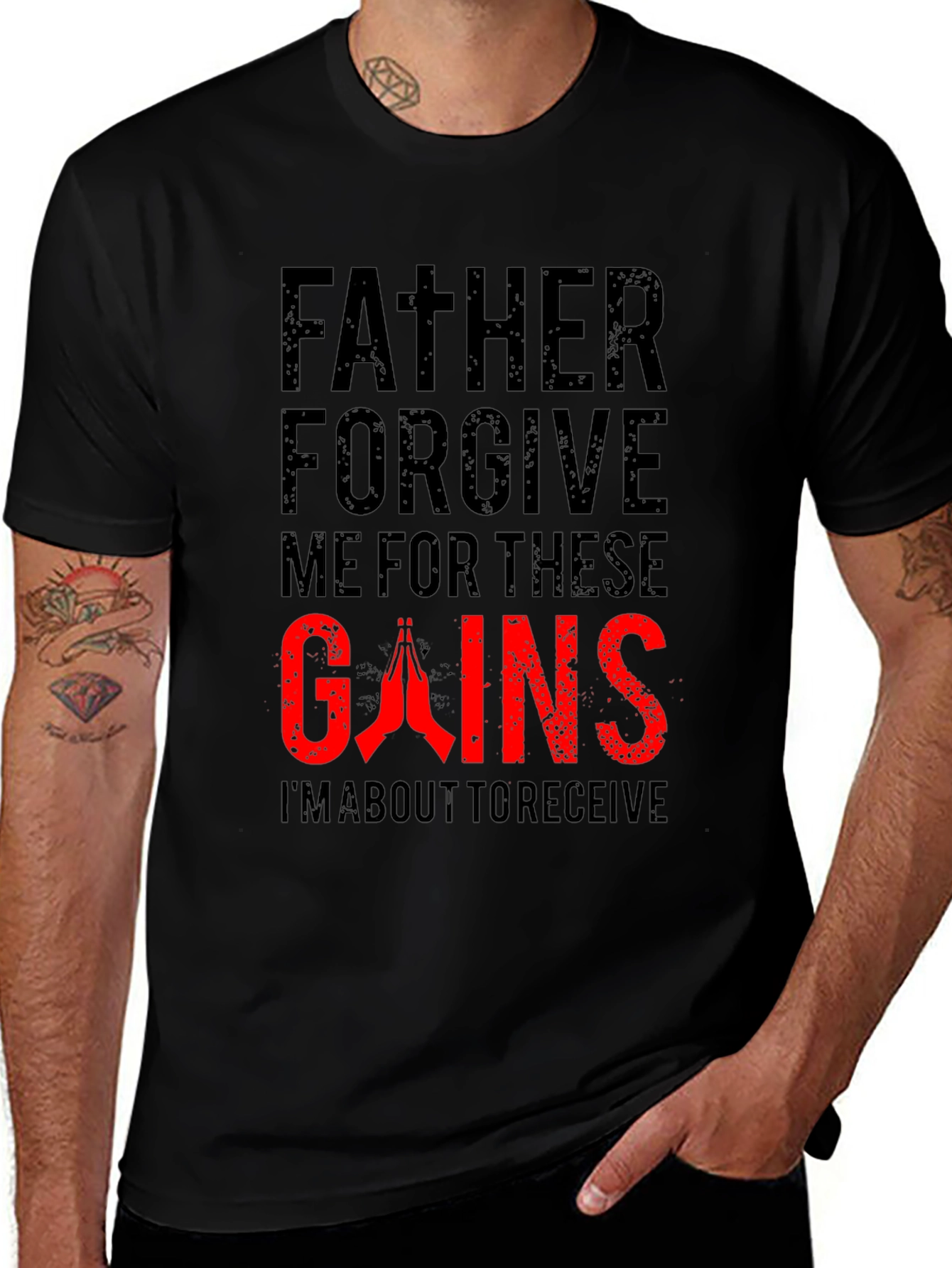 Father Forgive Me Gains Black T-Shirt