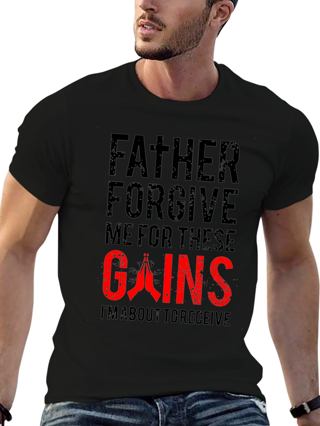 Father Forgive Me Gains Black T-Shirt