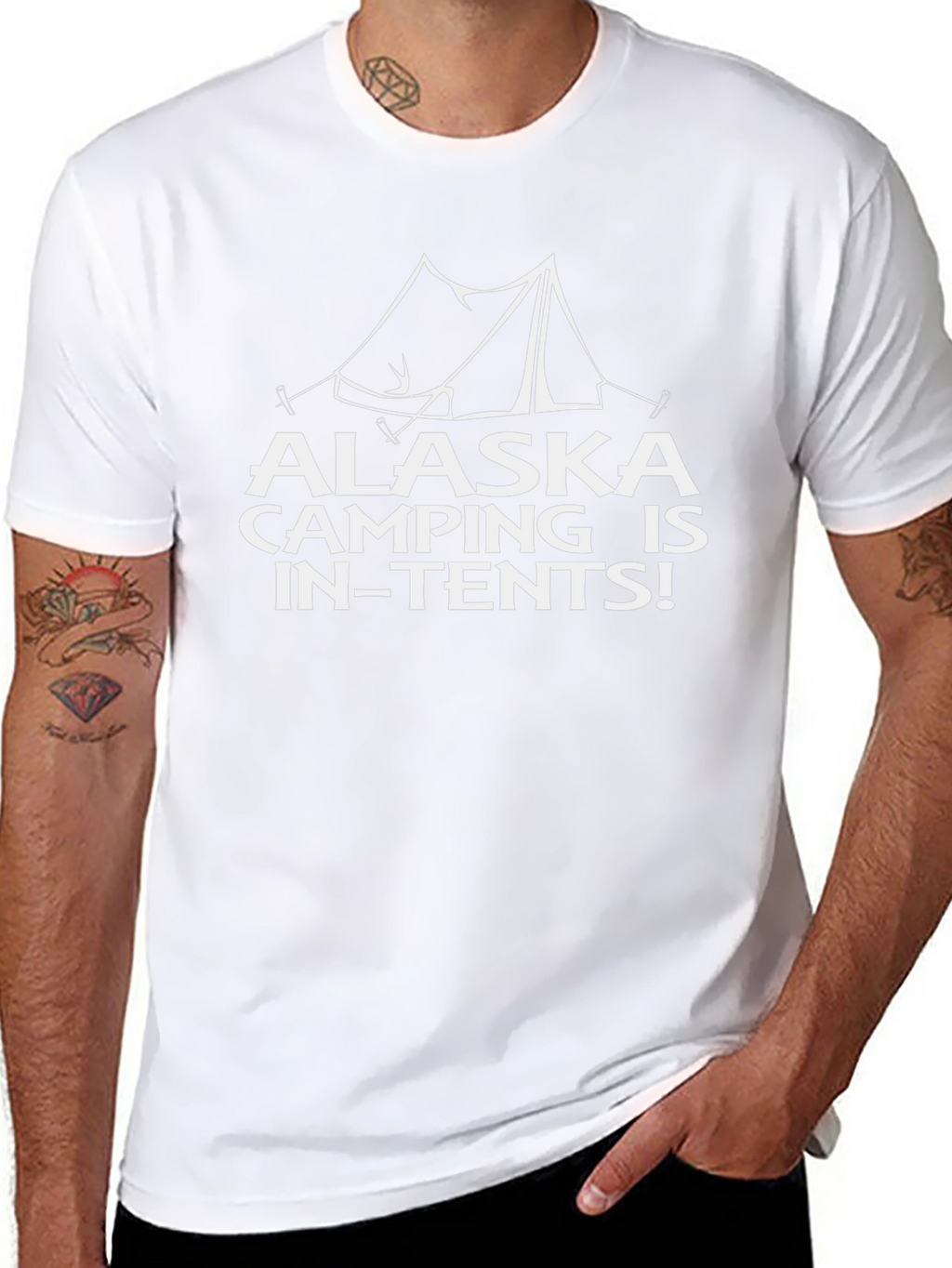 Alaska Camping Graphic Tee - In-Tents Humor T-Shirt