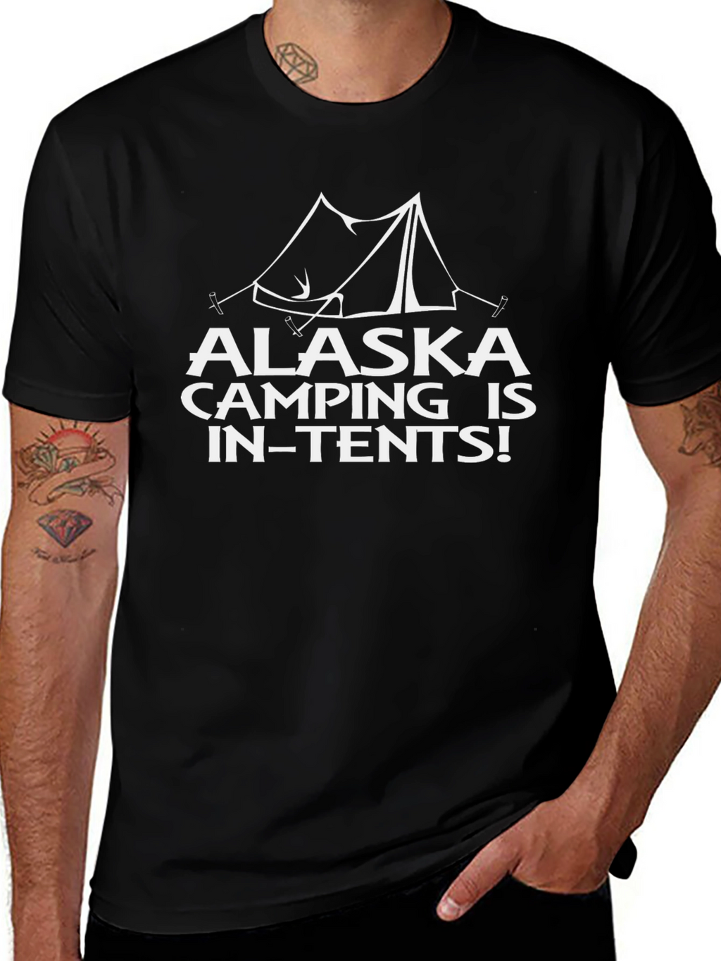 Alaska Camping Graphic Tee - In-Tents Humor T-Shirt