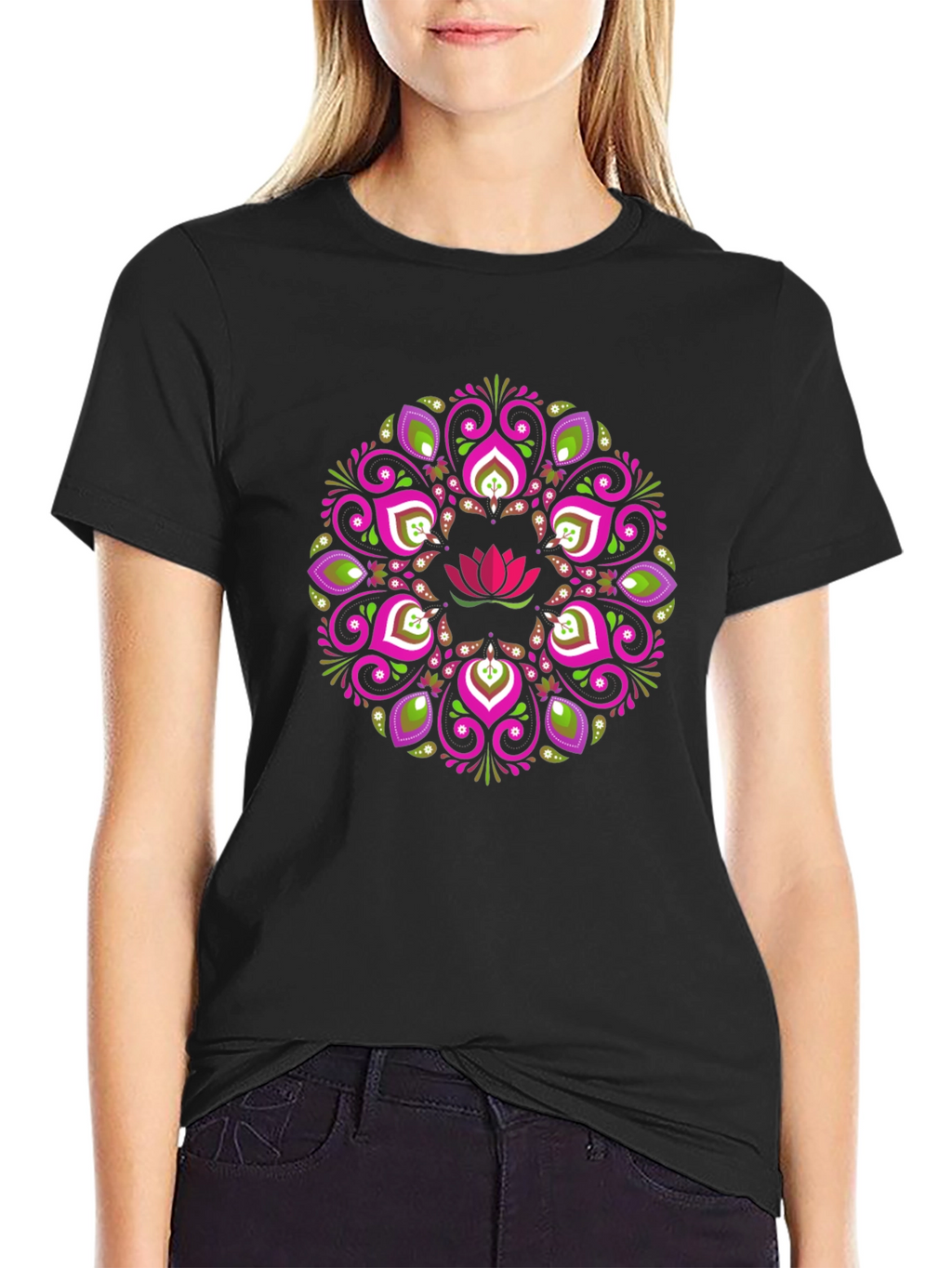 Lotus Mandala Graphic Tee - Stylish Comfort