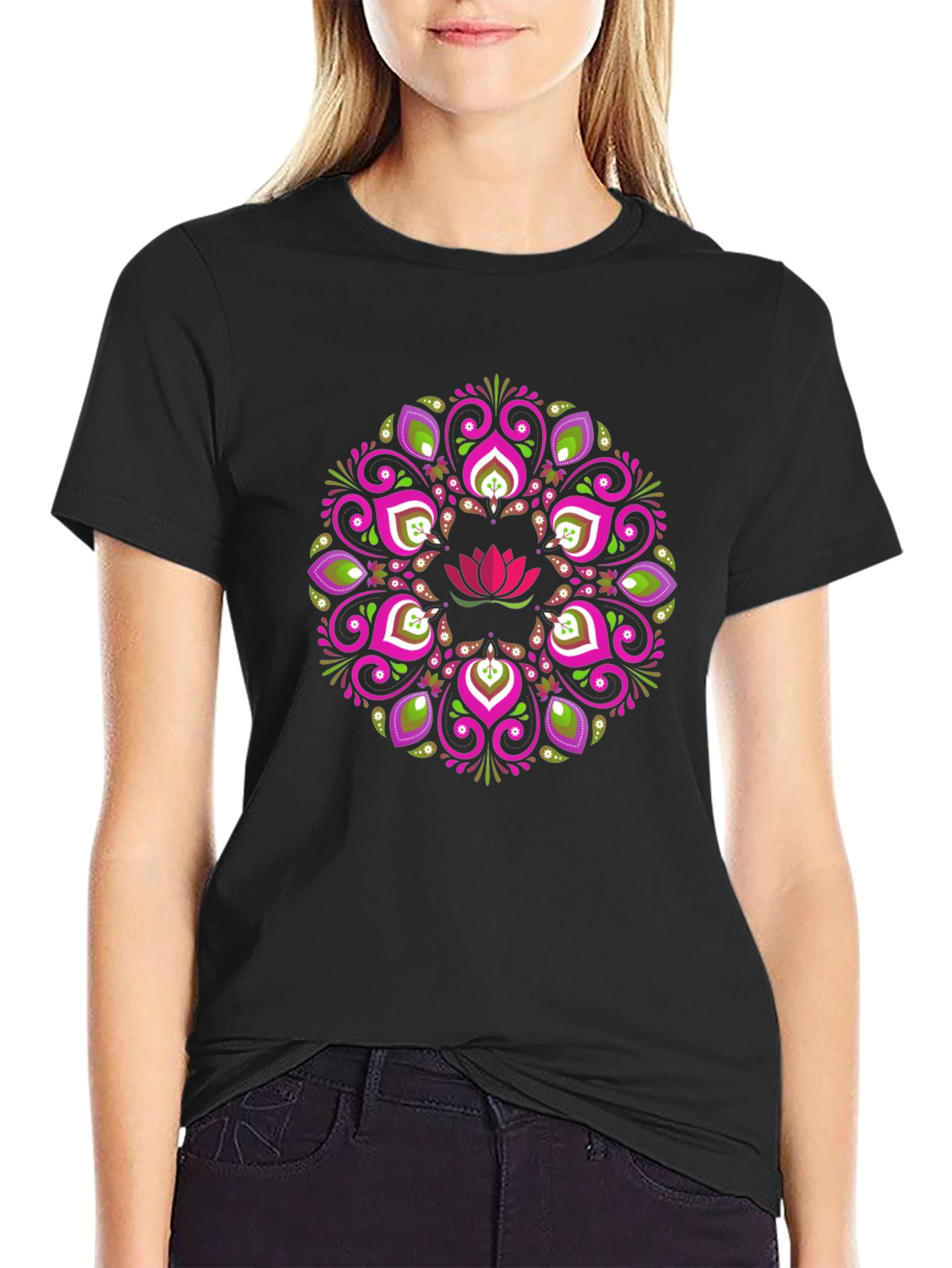 Lotus Mandala Graphic Tee - Stylish Comfort