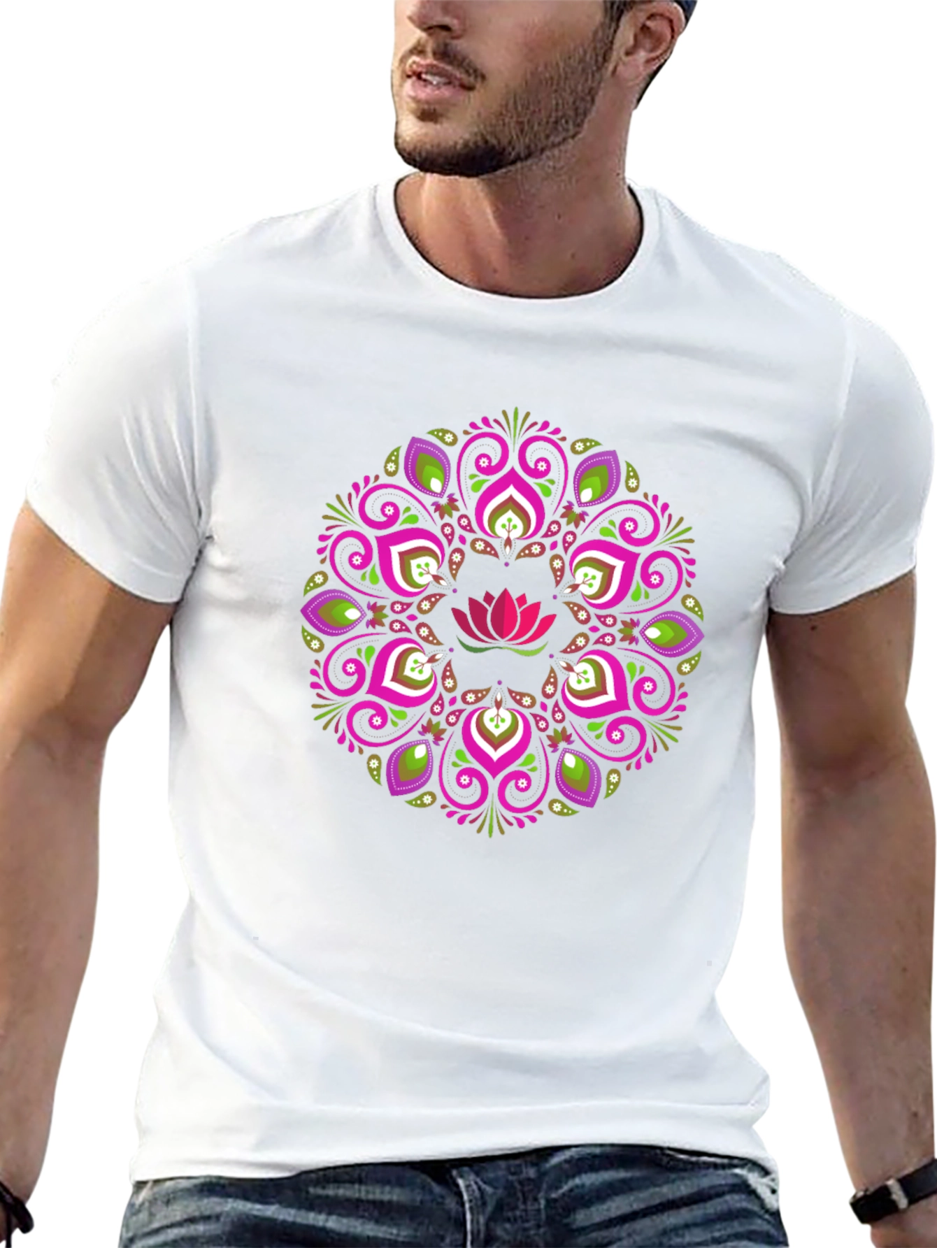 Lotus Mandala Graphic Tee - Stylish Comfort