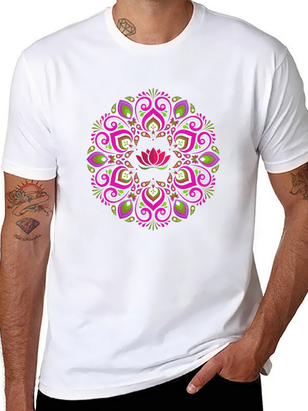 Lotus Mandala Graphic Tee - Stylish Comfort