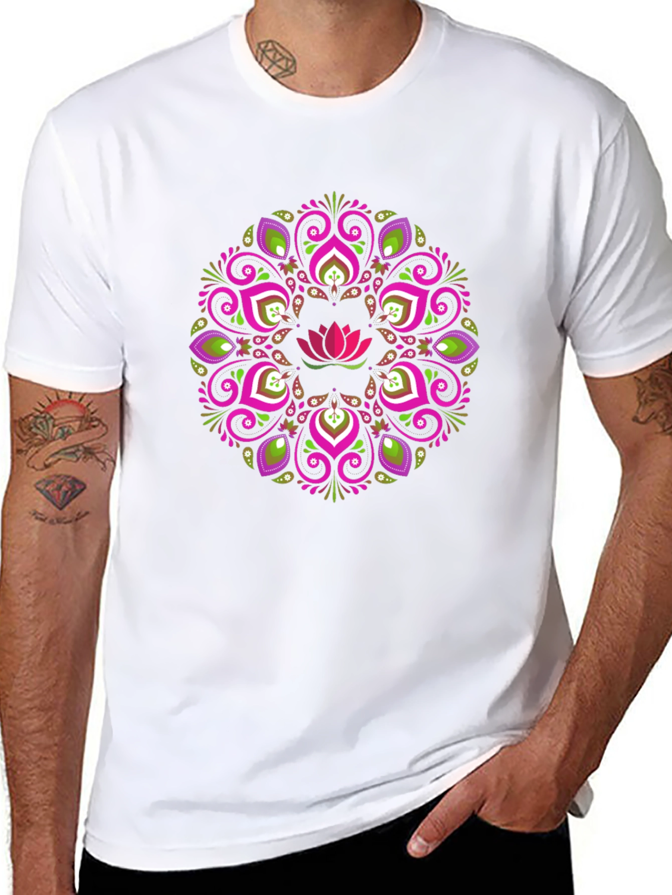 Lotus Mandala Graphic Tee - Stylish Comfort