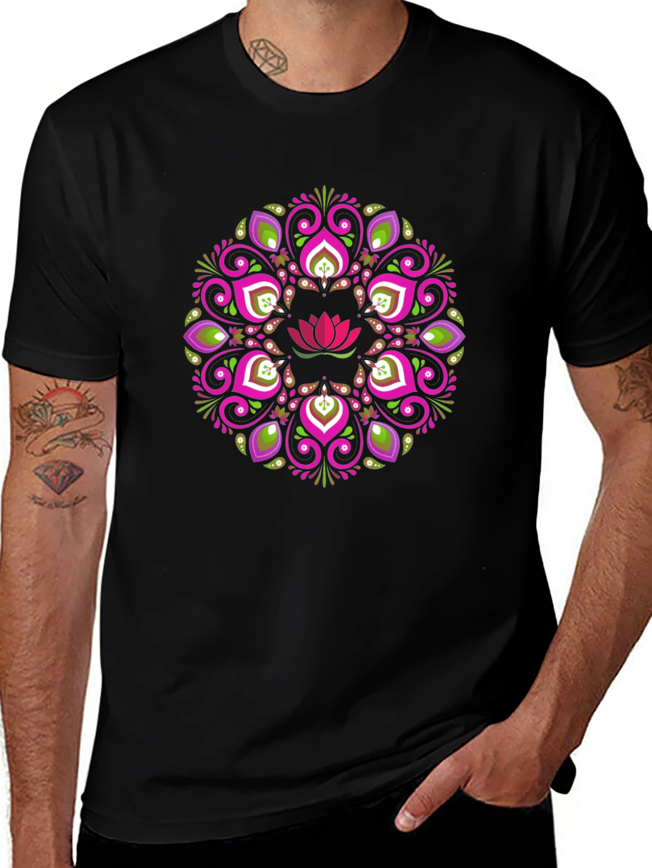Lotus Mandala Graphic Tee - Stylish Comfort