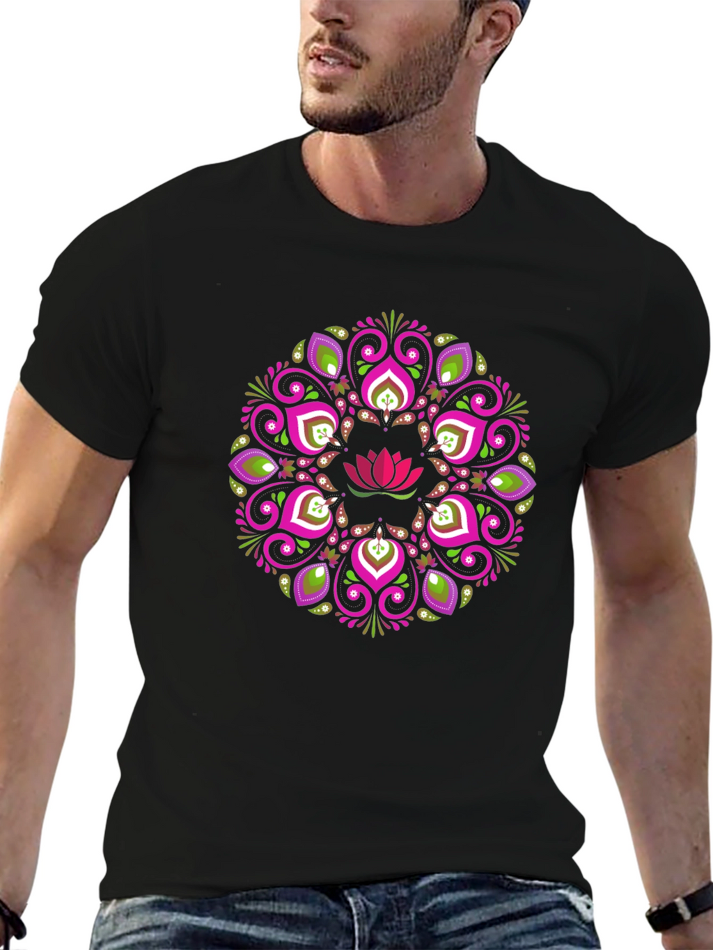 Lotus Mandala Graphic Tee - Stylish Comfort