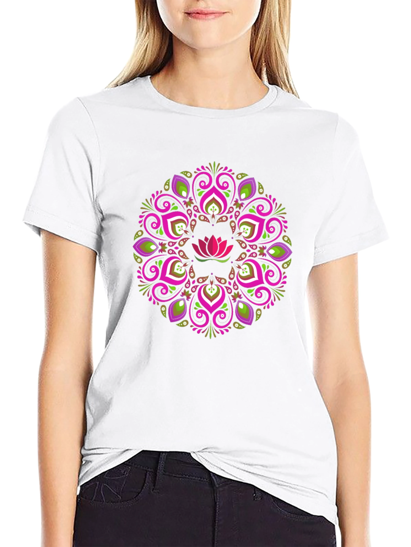 Lotus Mandala Graphic Tee - Stylish Comfort