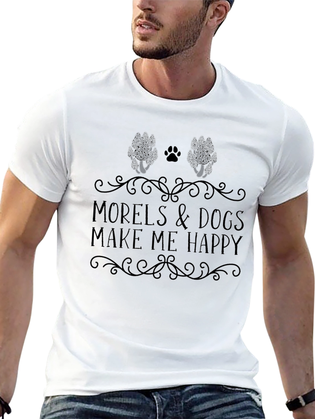 Morels & Dogs Make Me Happy T-Shirt