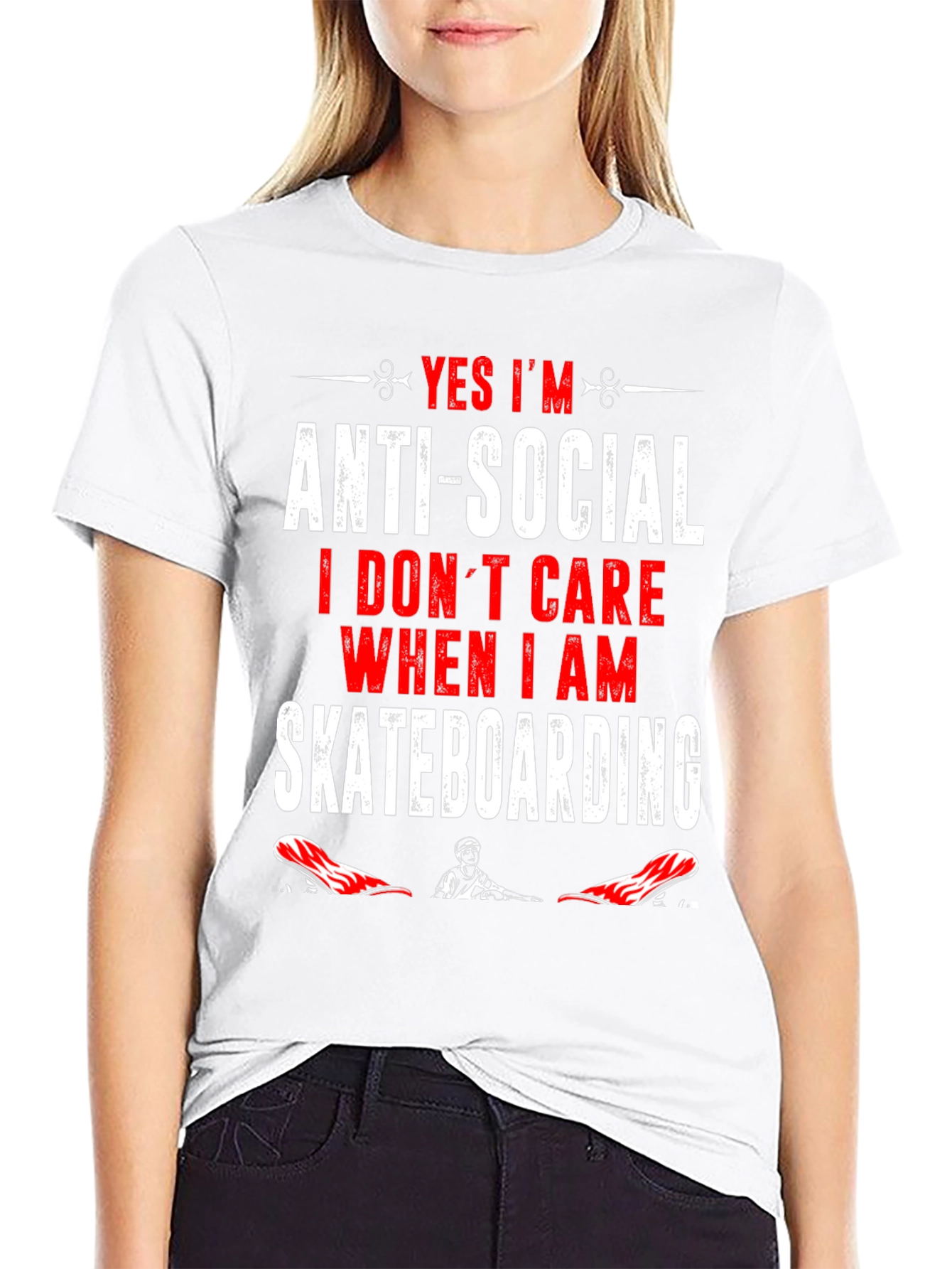 Anti-Social Skateboarder Graphic T-Shirt