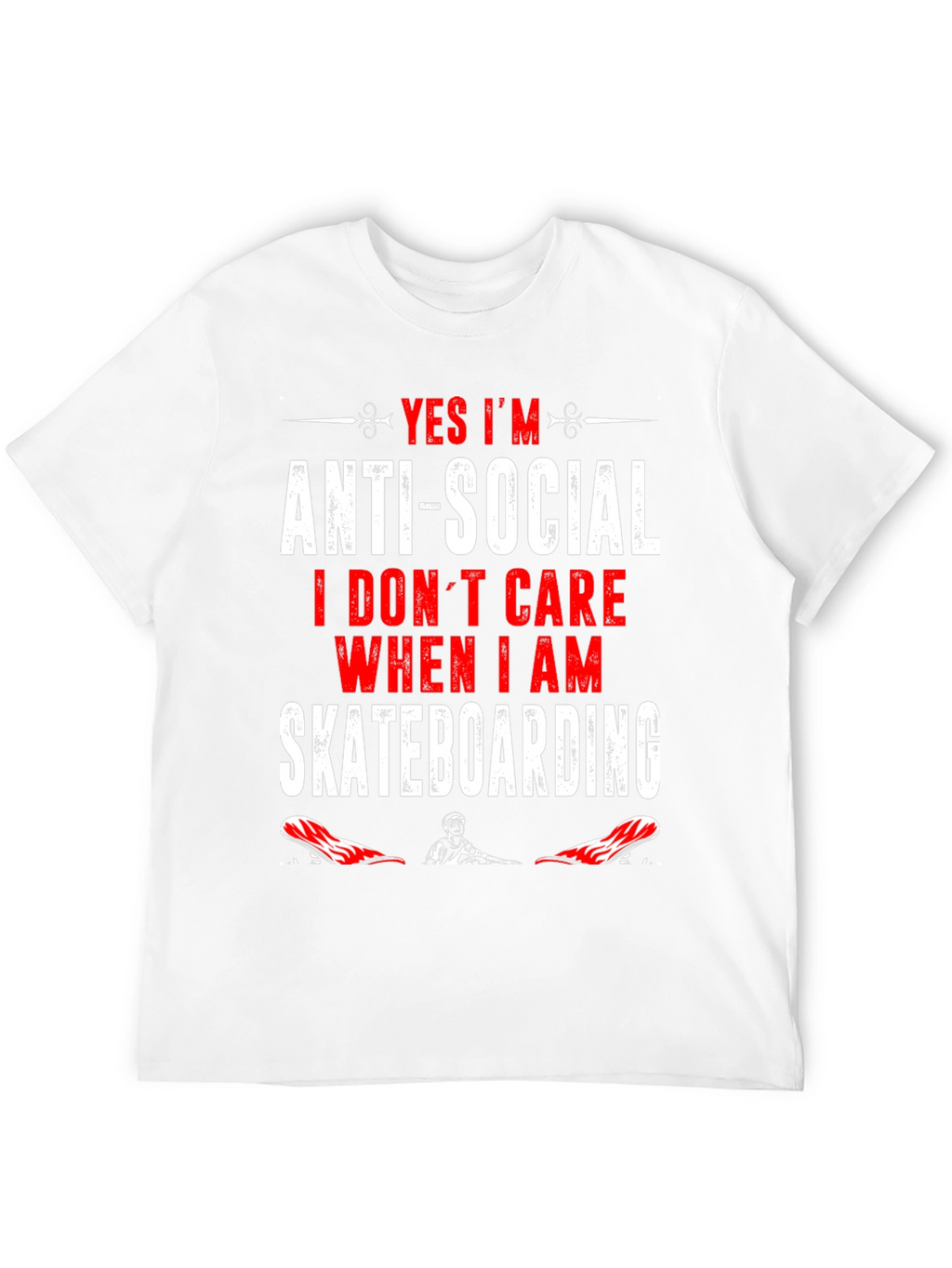 Anti-Social Skateboarder Graphic T-Shirt