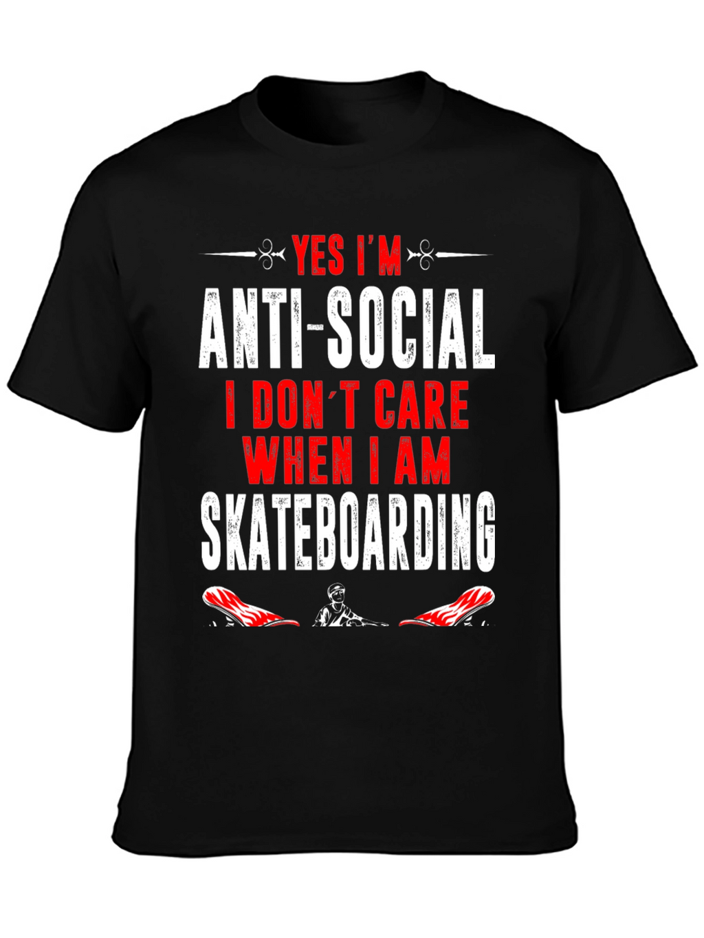Anti-Social Skateboarder Graphic T-Shirt