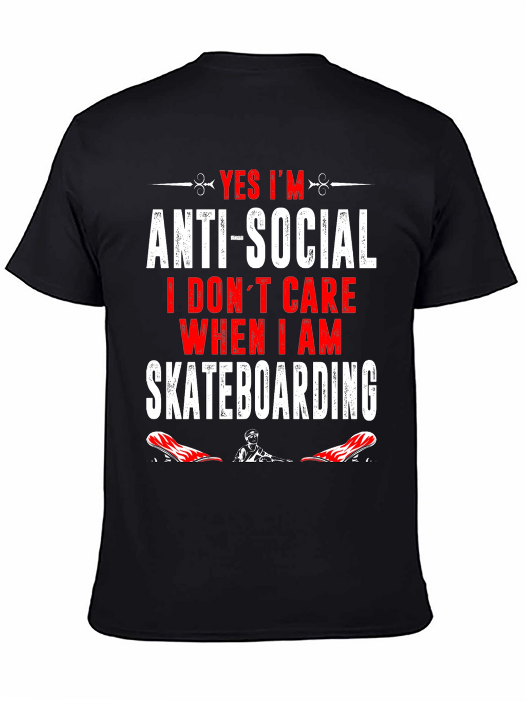 Anti-Social Skateboarder Graphic T-Shirt
