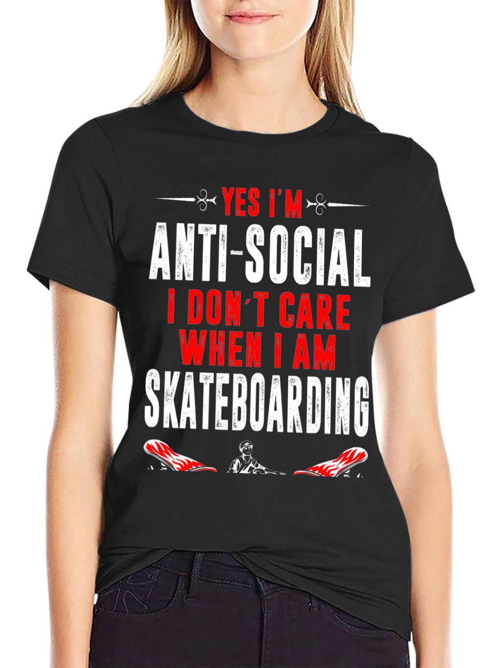 Anti-Social Skateboarder Graphic T-Shirt