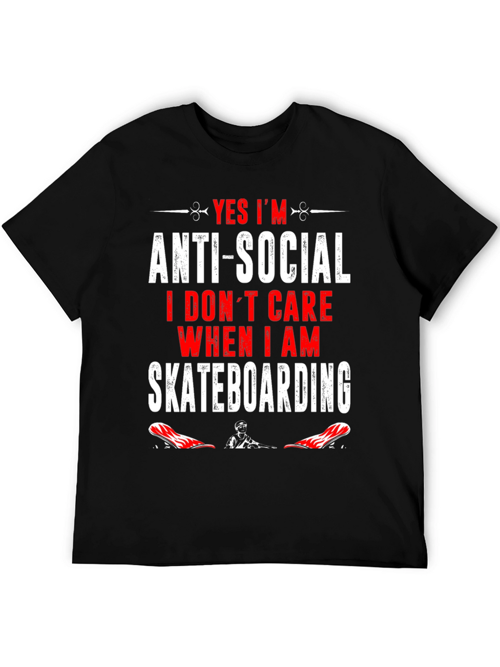 Anti-Social Skateboarder Graphic T-Shirt