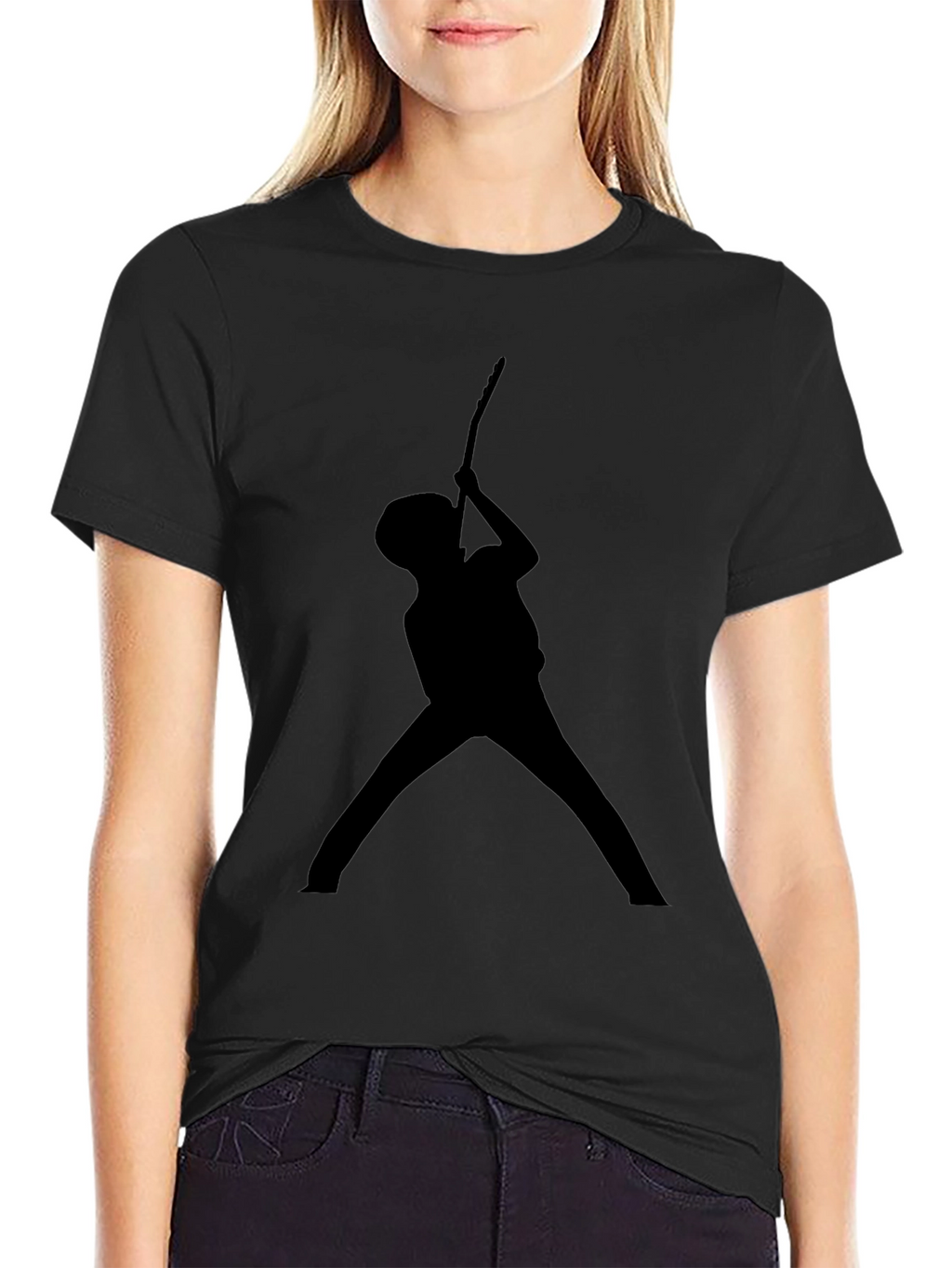 Guitar Player Silhouette T-Shirt - Black