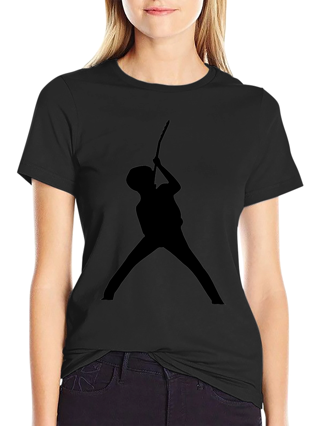 Guitar Player Silhouette T-Shirt - Black