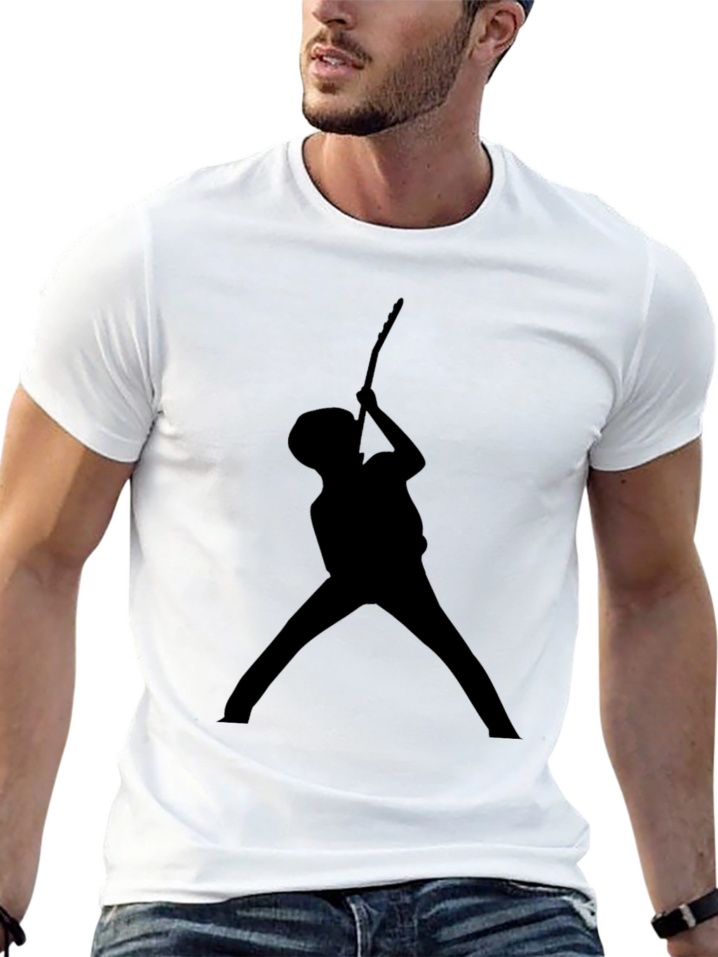 Guitar Player Silhouette T-Shirt - Black