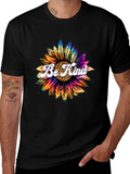 Be Kind Sunflower Graphic Tee - Black