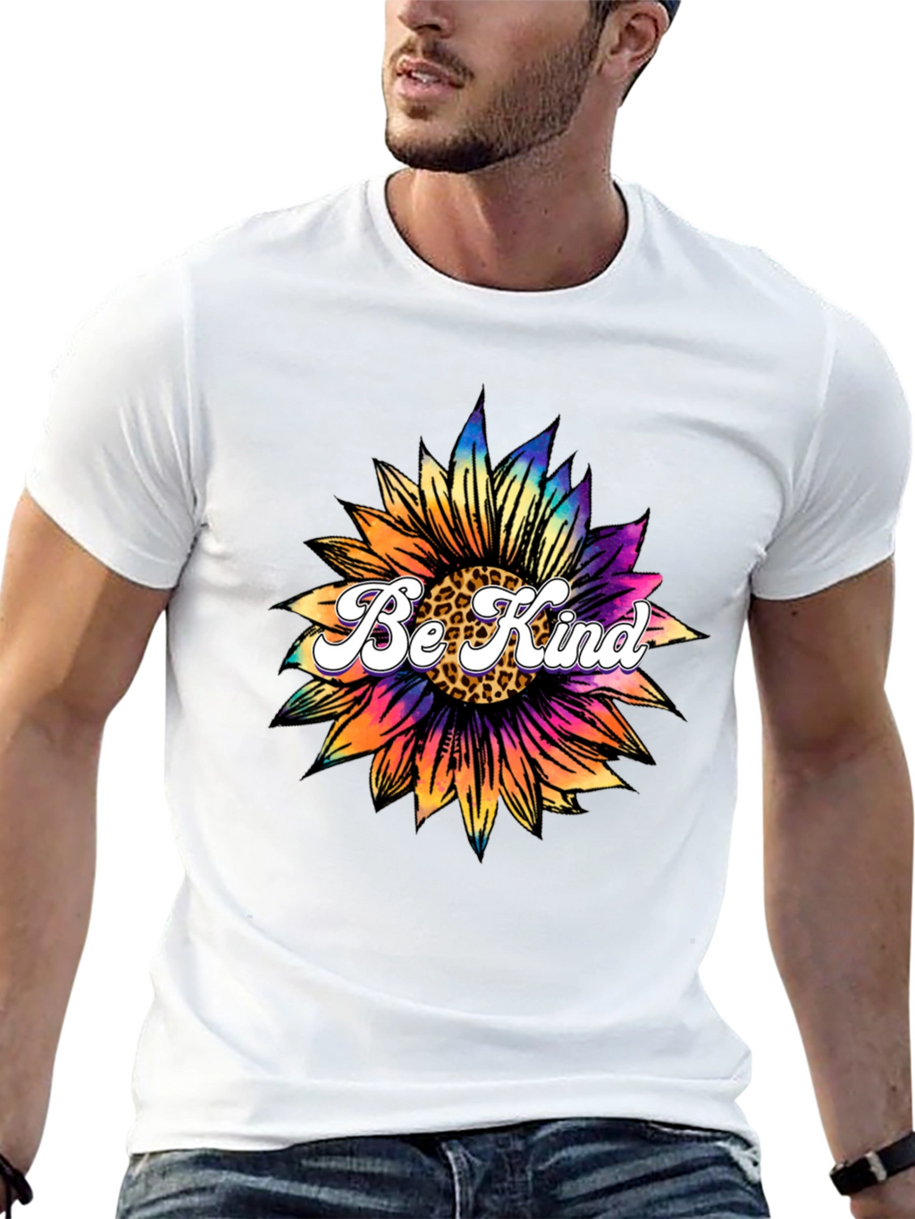 Be Kind Sunflower Graphic Tee - Black