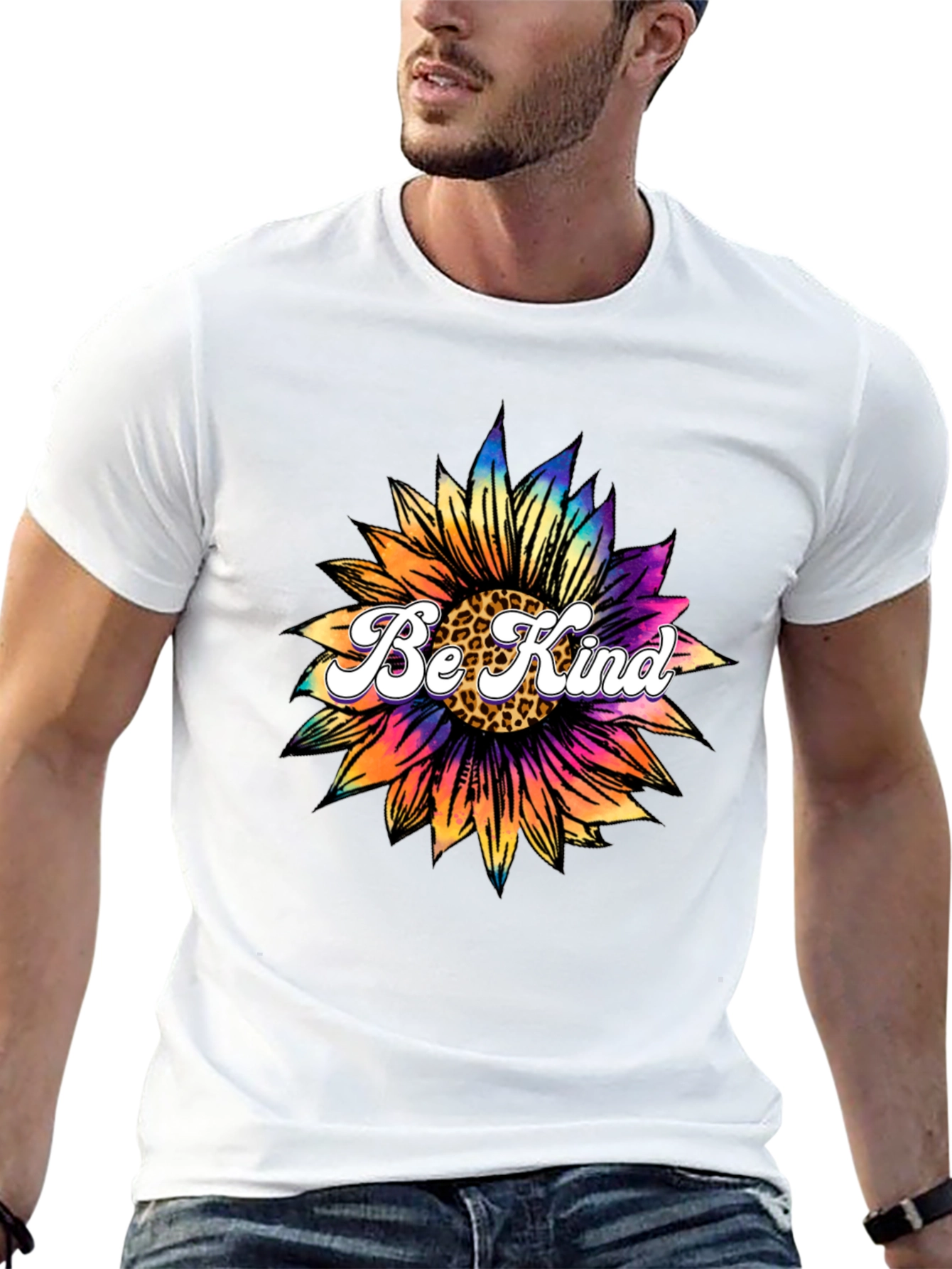 Be Kind Sunflower Graphic Tee - Black